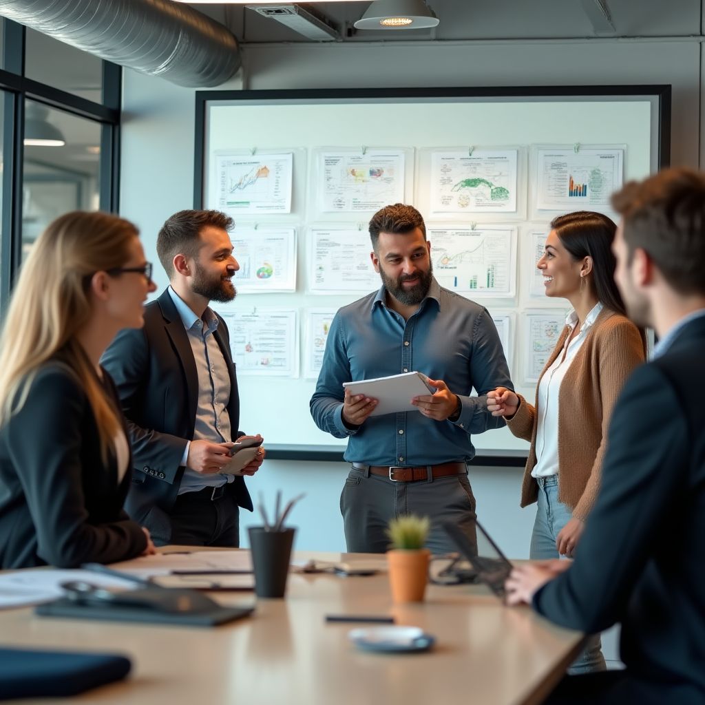 Fundadores de la empresa en una reunión estratégica.